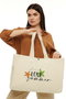 Zoozie Bags Bolsa Tote de Lona en Crema